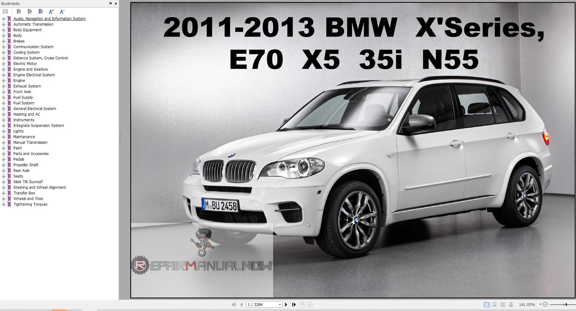 BMW X Series E70 X5 35i N55 2011 2013 Service and Repair Manual