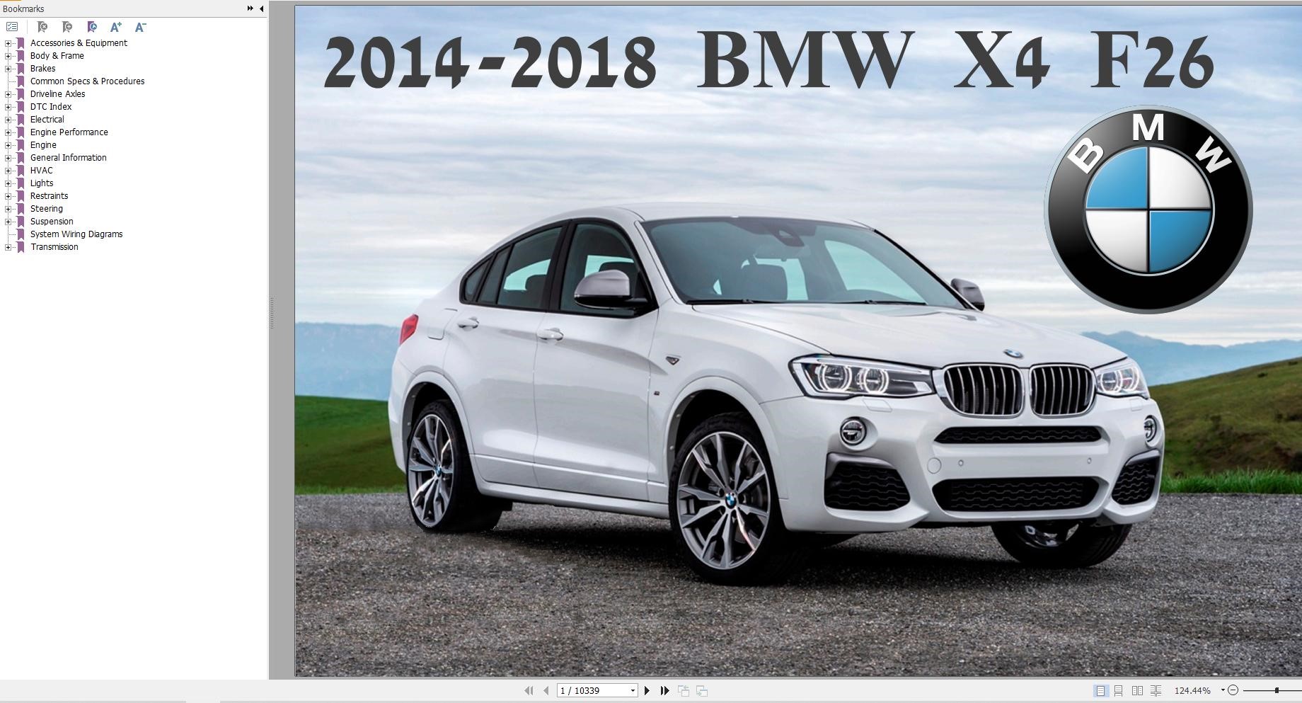 BMW X4 F26 2014 2018 Wiring Diagrams Service Repair Manual