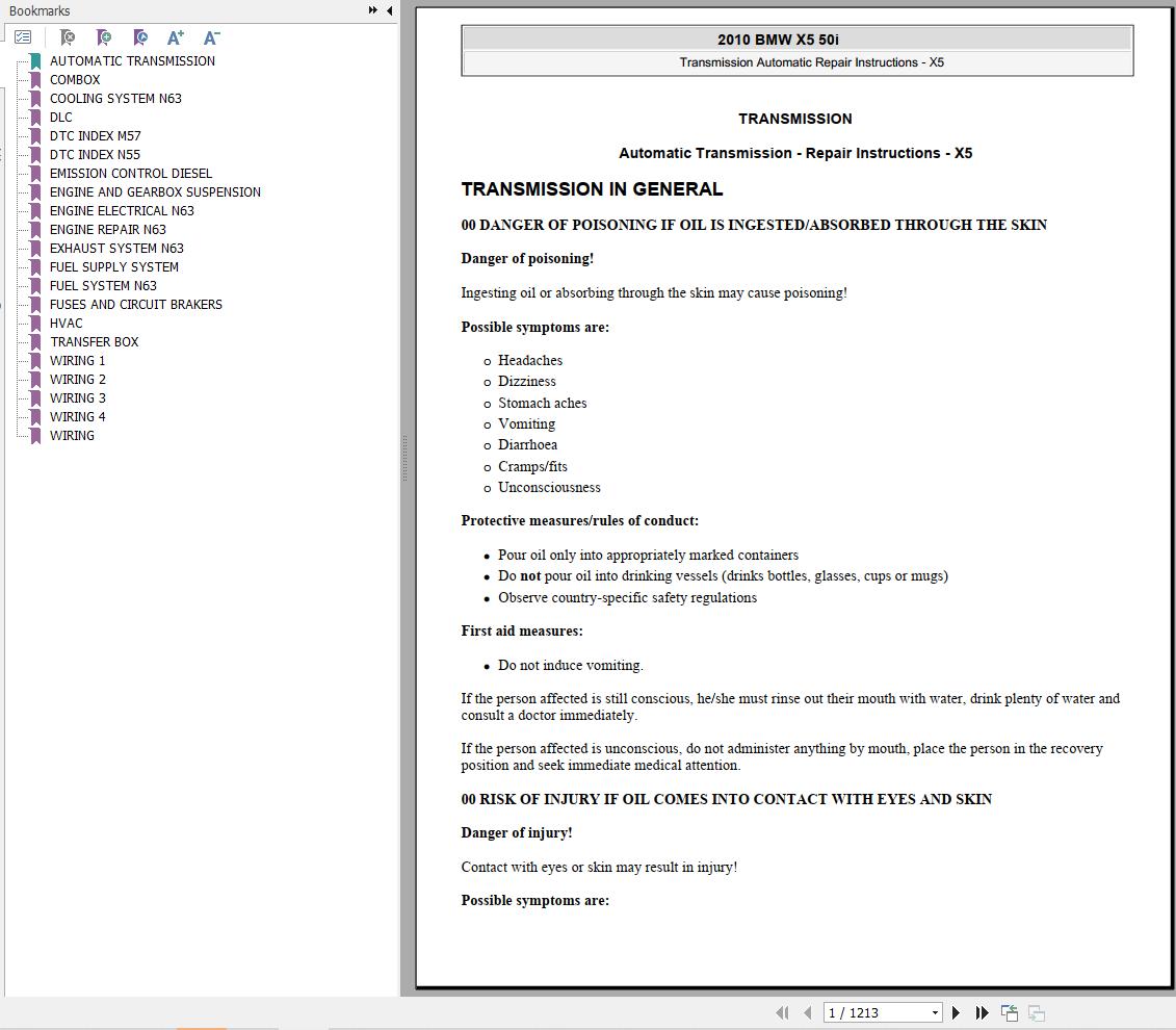 BMW X5 50i 2010 2011 Wiring Diagrams Service Repair Manual