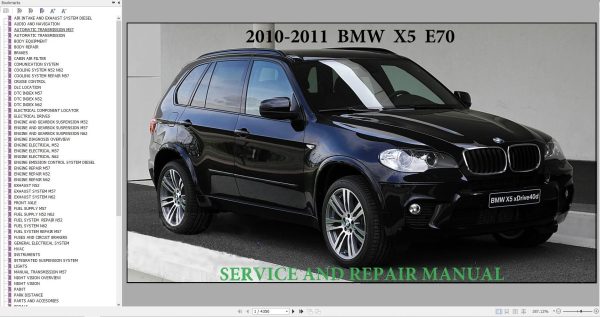 BMW X5 E70 2010 2011 Wiring Diagrams Service Repair Manual