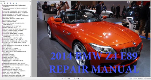 BMW Z4 E89 2006 2015 Schematic Service Repair Manual