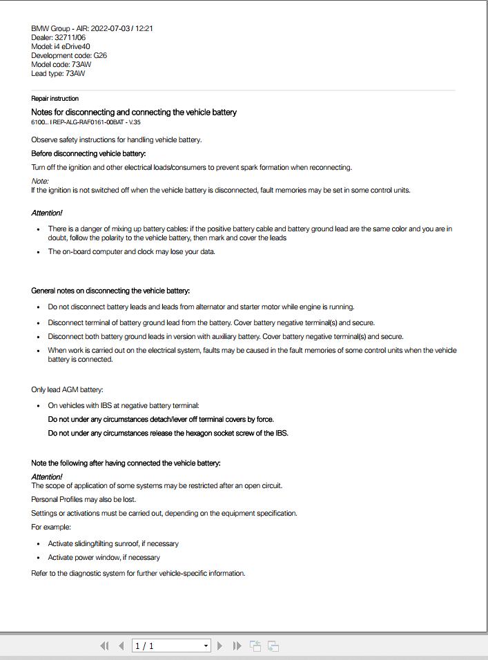 BMW i4 eDrive40 Wiring Diagrams Service Repair Manual