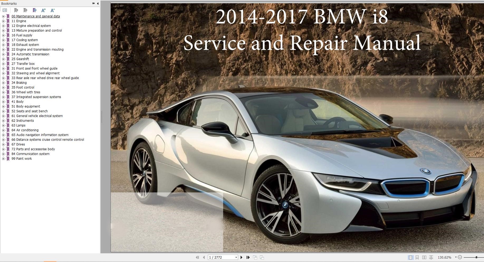 BMW i8 2014 2017 Service and Repair Manual