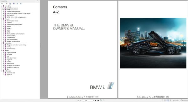 BMW i8 2015 2018 Owners Manual