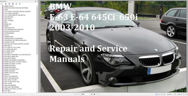 BWM E63 E64 6 Series 2004 2010 Diagram Service Repair Manual