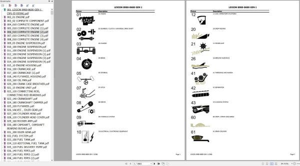 CLAAS LEXION 8900 8600 GEN 1 C86 Spare Parts Catalog 1