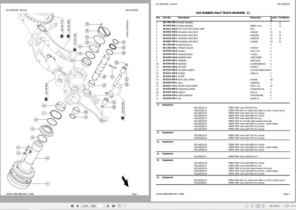 CLAAS LEXION 8900 8600 GEN 1 C86 Spare Parts Catalog 2