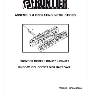 Frontier Agricultural DH4317 DH4320 Assembly Operating Instruction