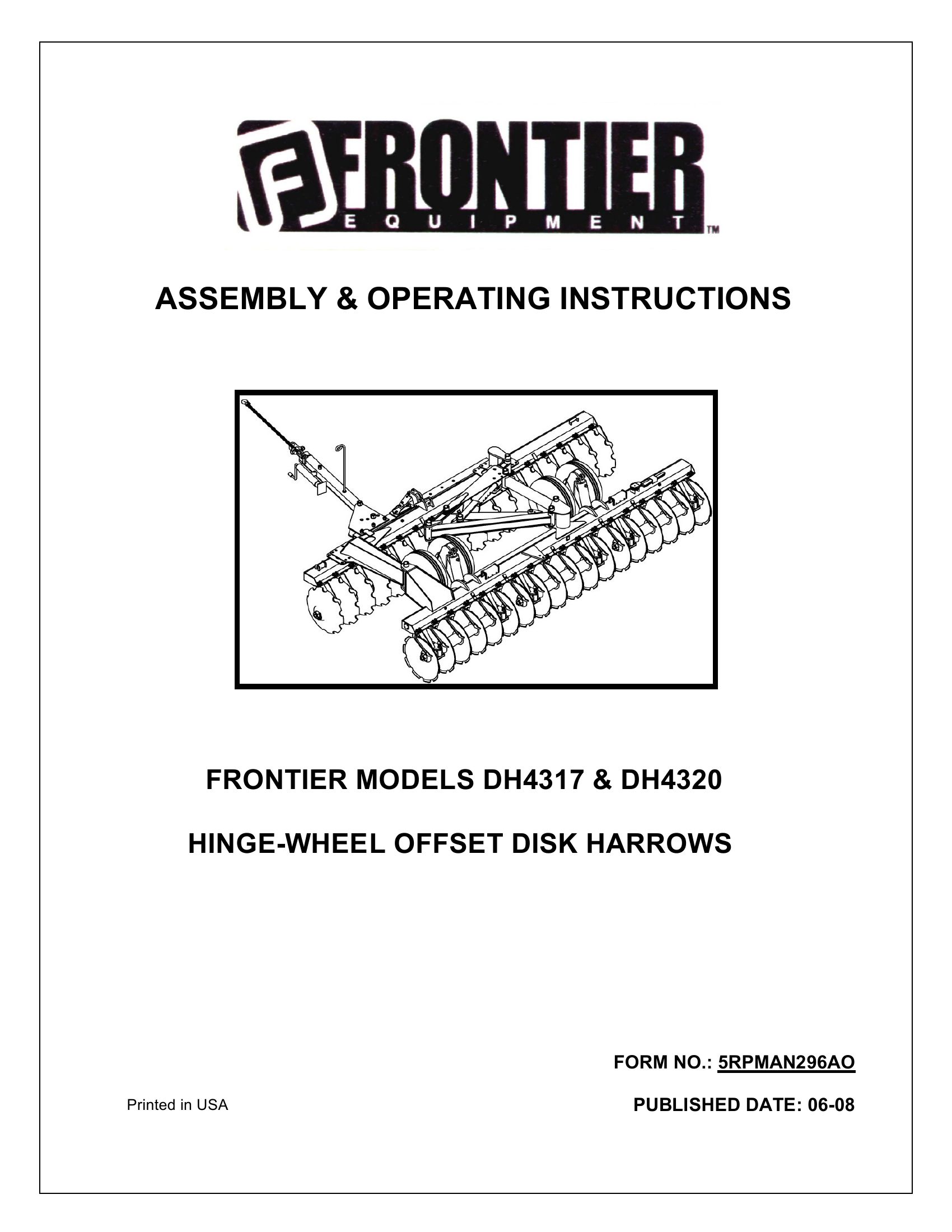 Frontier Agricultural DH4317 DH4320 Assembly Operating Instruction