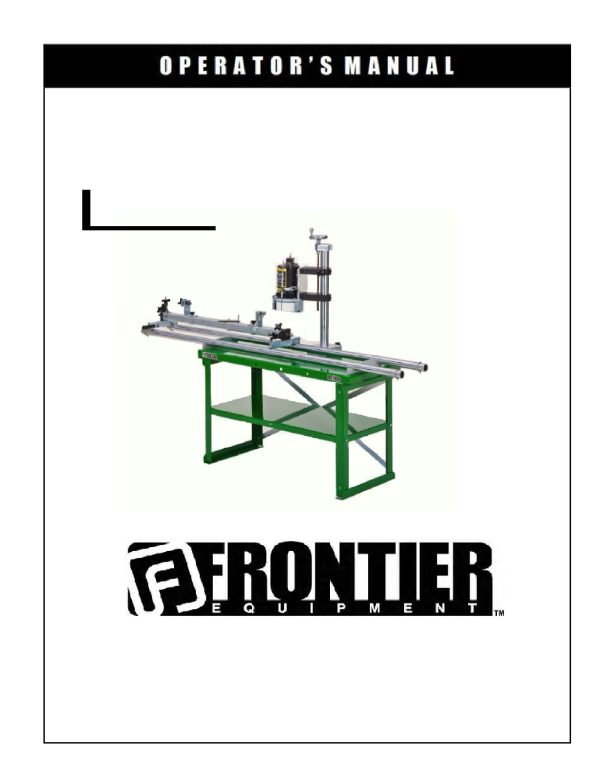 Frontier Bedknife Grinder BG1000 Operators Assembly Service Manual EN ES