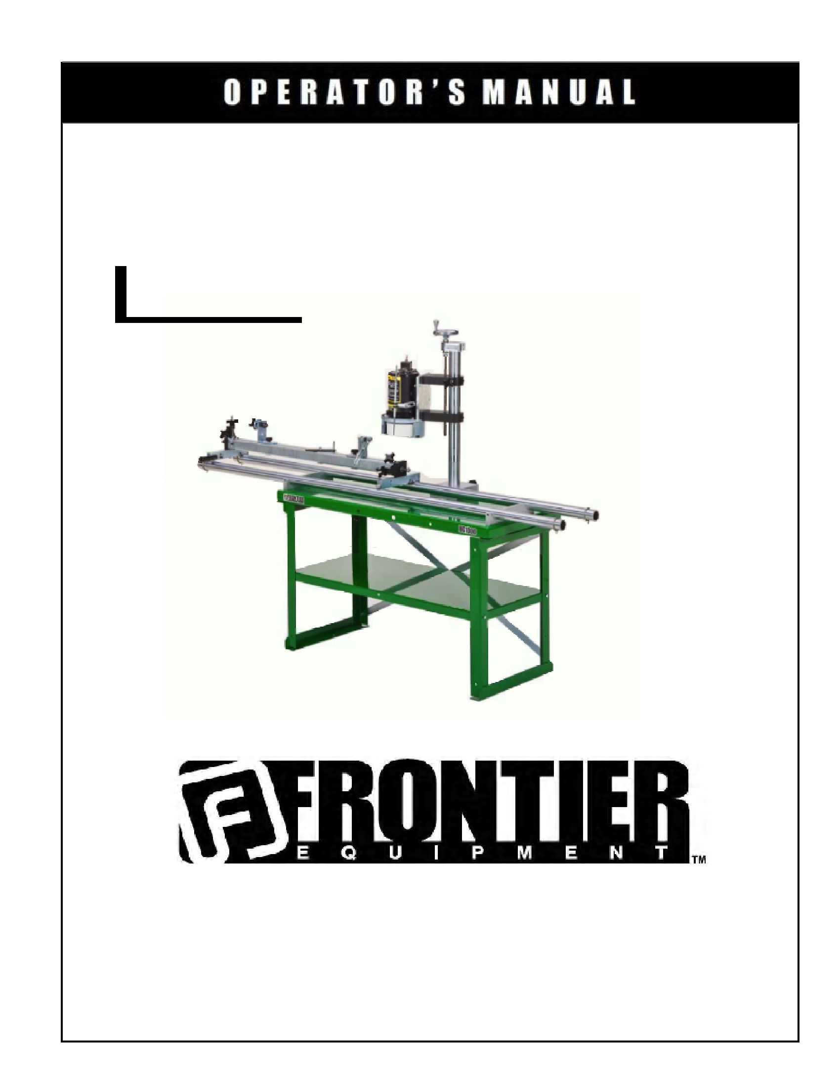 Frontier Bedknife Grinder BG1000 Operators Assembly Service Manual EN ES