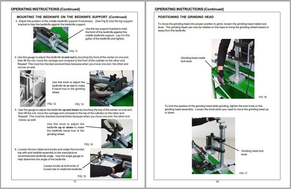 Frontier Bedknife Grinder BG1000 Operators Assembly Service Manual EN ES 1