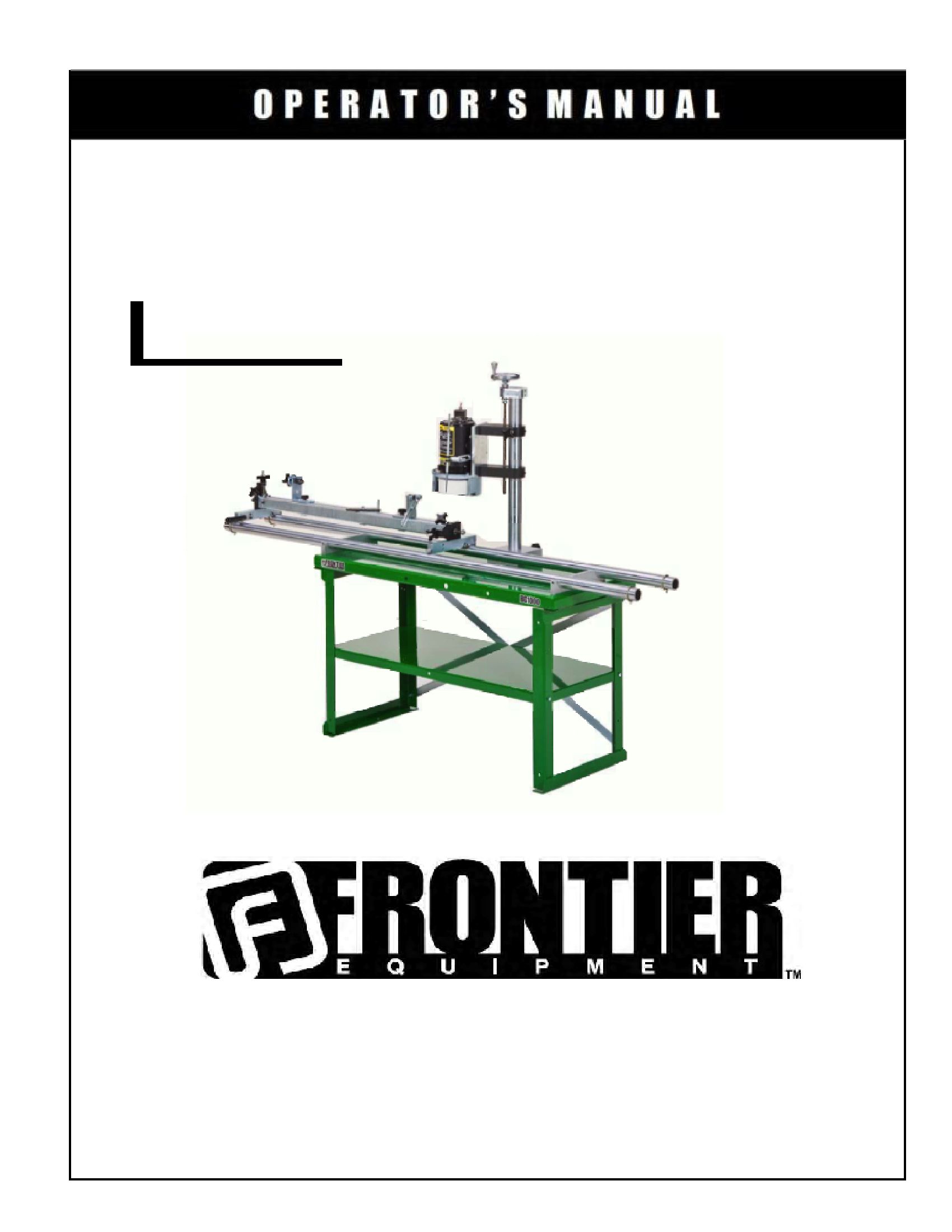Frontier Bedknife Grinder BG1000 Operators Assembly Service Manual EN FR