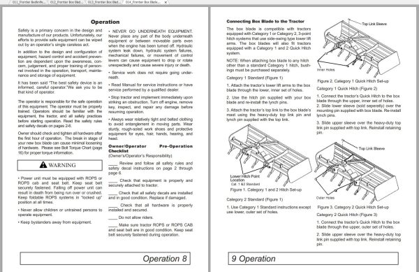 Frontier Box Blades BB3272 BB3296 Operators Manual 1