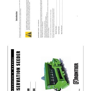 Frontier Conservation Seeder CS1360 CS1384 Operators Manual