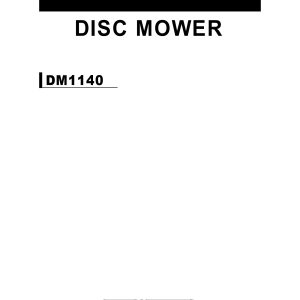 Frontier Disc Mower DM1140 Operators Manual
