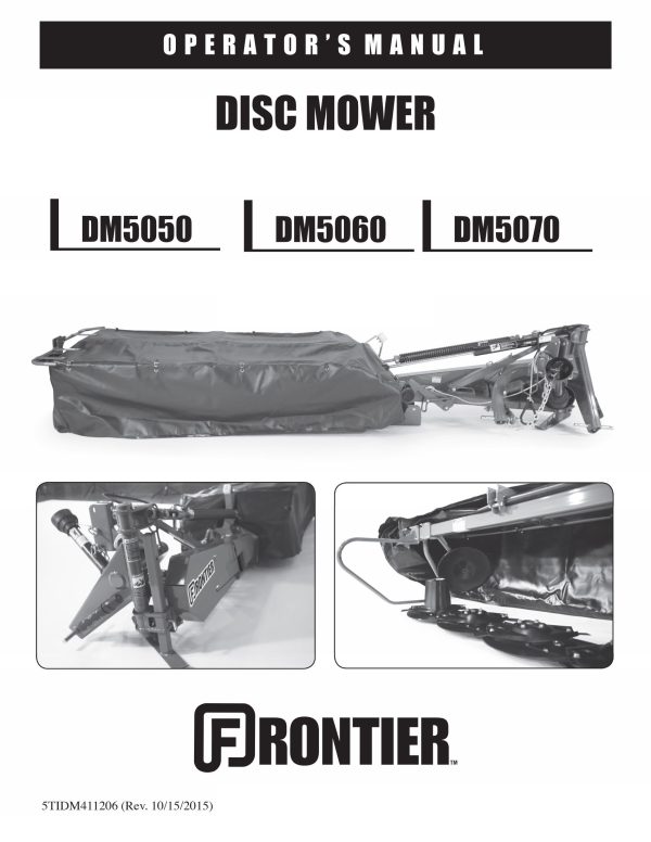 Frontier Disc Mower DN5050 DM5070 Operators Manual