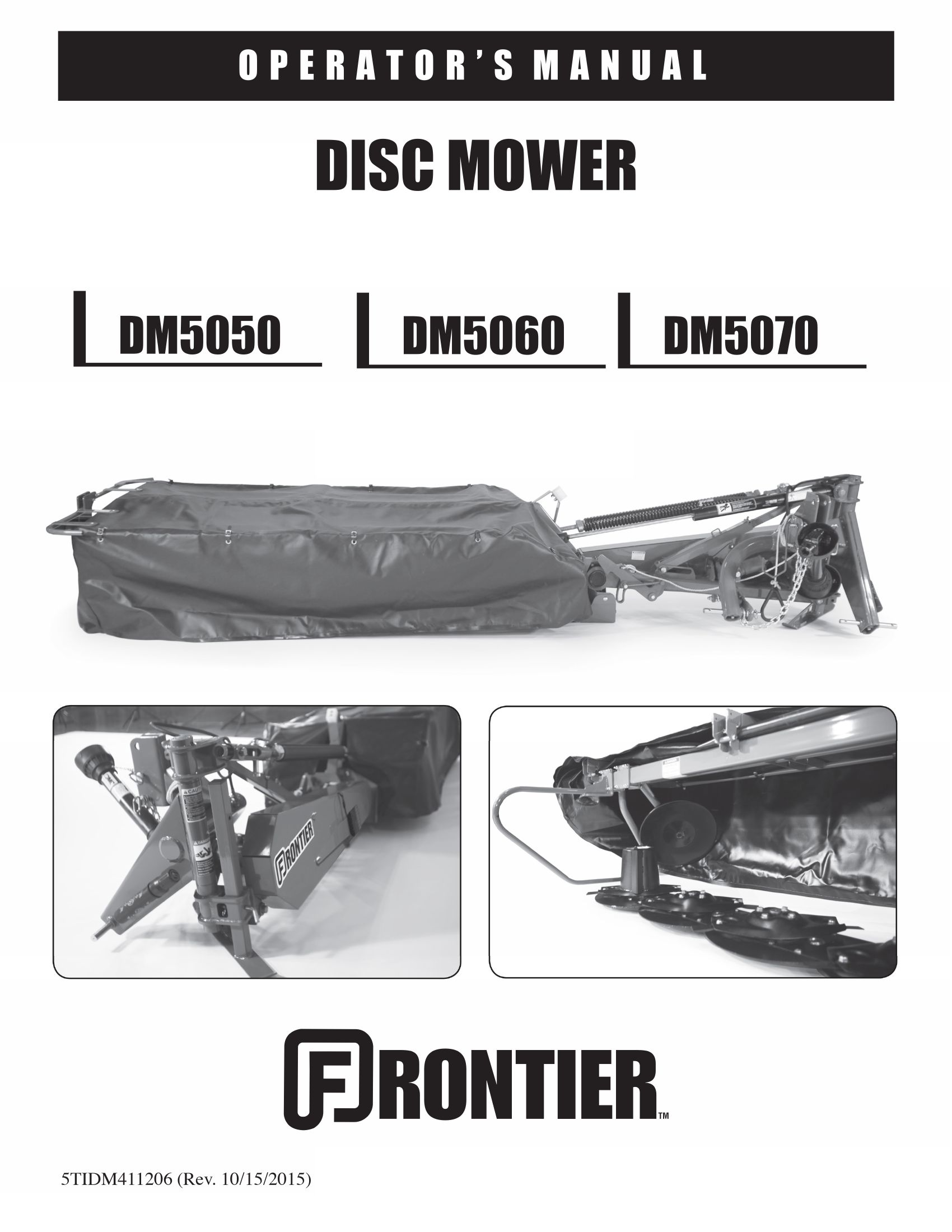 Frontier Disc Mower DN5050 DM5070 Operators Manual