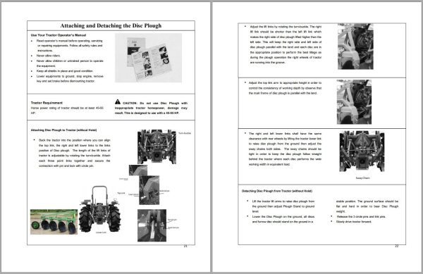 Frontier Disc Plough DP5203 DH7106 Operators Manual 1