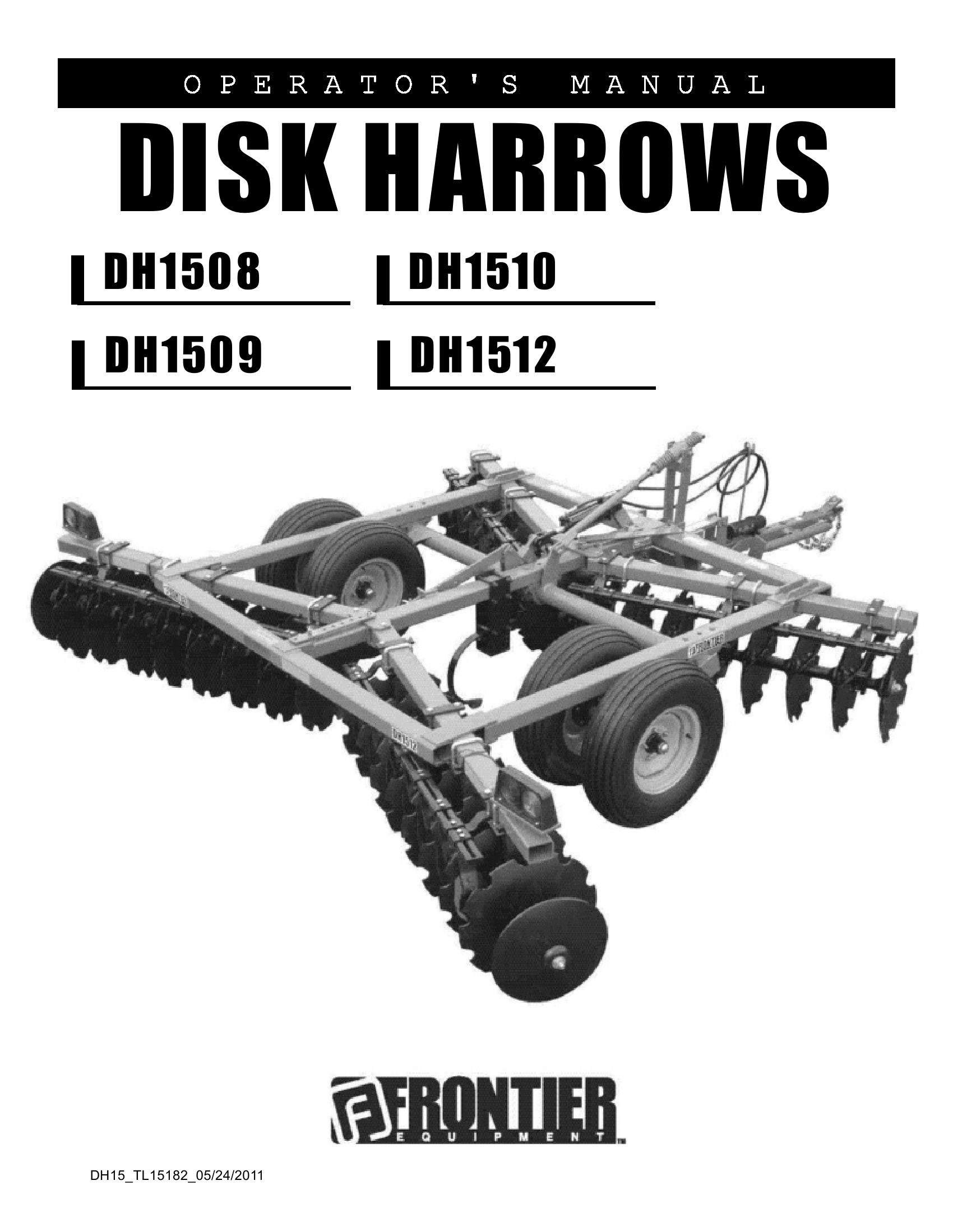 Frontier Disk Harrow DH1508 DH1512 Operators Manual 2011