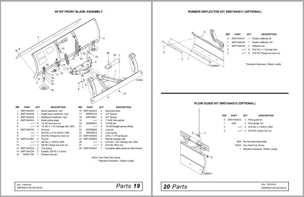 Frontier Front Blade AF10F Operators Manual 1