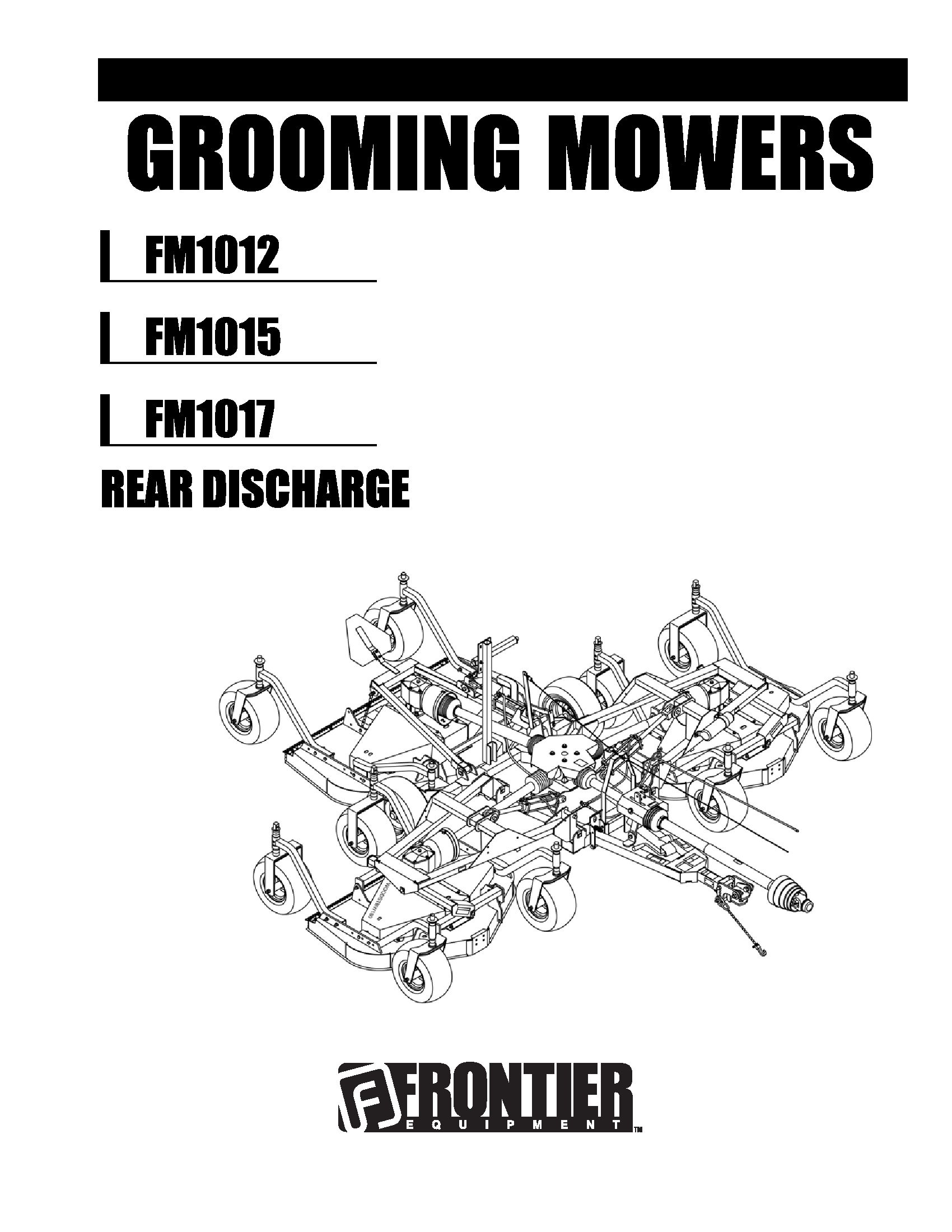 Frontier Grooming Mowers FM1012 FM1017 Operators Manual