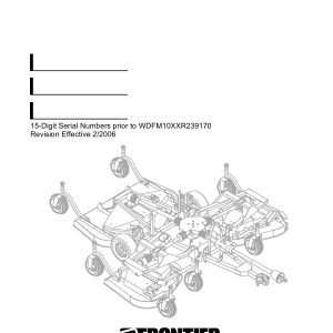 Frontier Grooming Mowers FM1012R FM1017R Operators Manual 2006