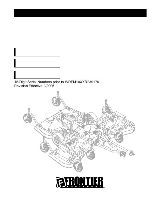 Frontier Grooming Mowers FM1012R FM1017R Operators Manual 2006