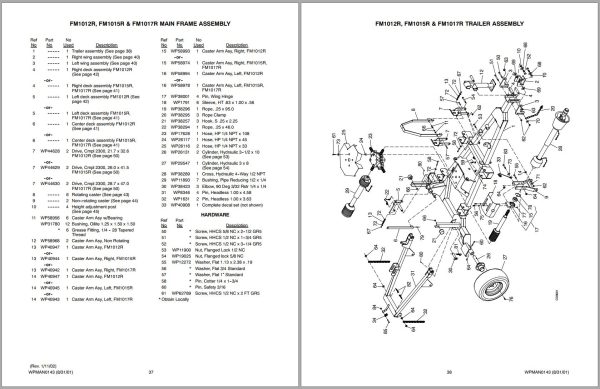 Frontier Grooming Mowers FM1012R FM1017R Operators Manual 2006 1