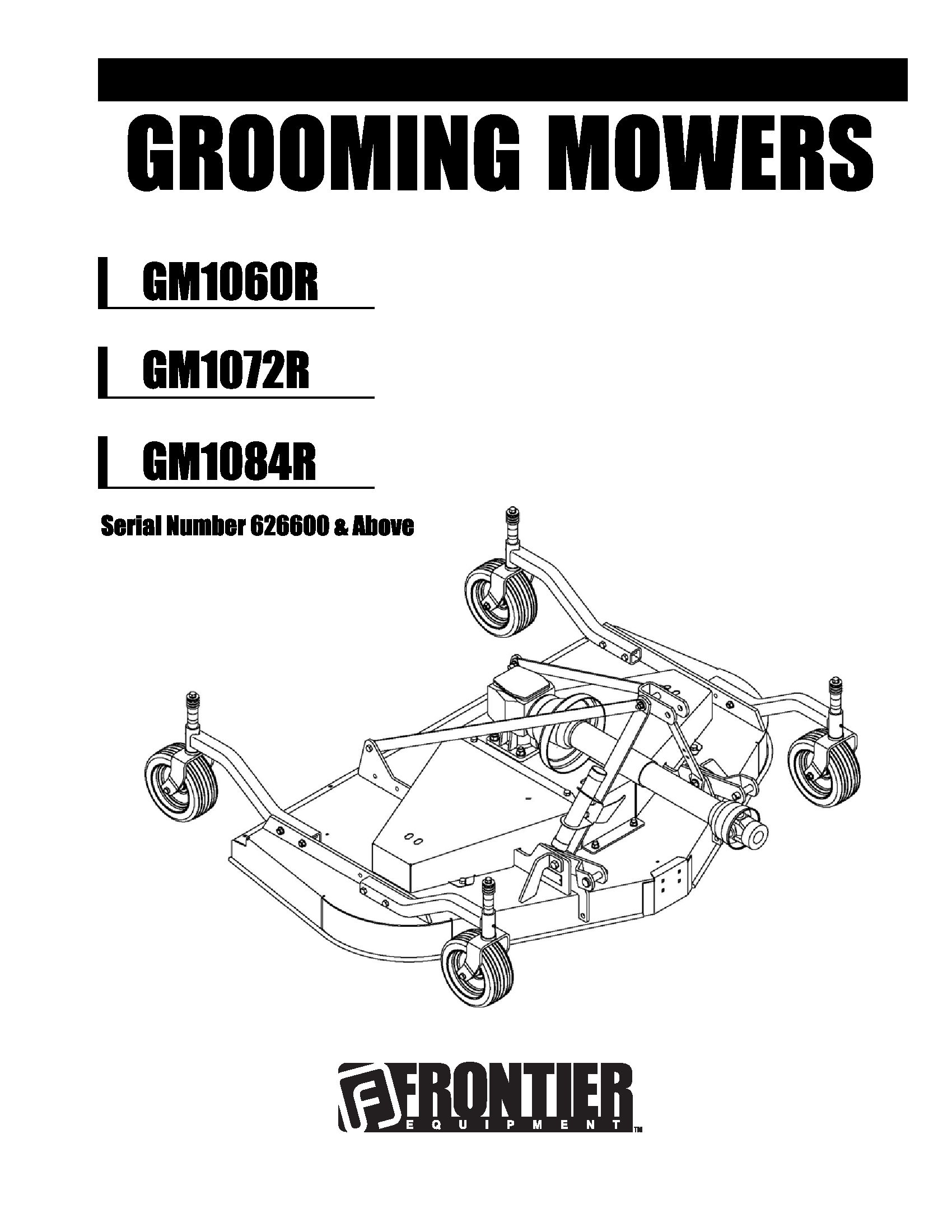 Frontier Grooming Mowers GM1060R GM1084R Operators Manual 7.2007