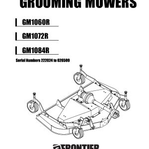 Frontier Grooming Mowers GM1060R GM1084R Operators Manual 9.2007