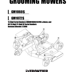 Frontier Grooming Mowers GM1060S GM1072S Operators Manual