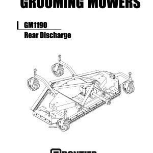 Frontier Grooming Mowers GM1190 Operators Manual