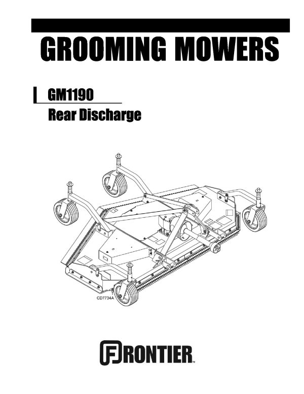 Frontier Grooming Mowers GM1190 Operators Manual