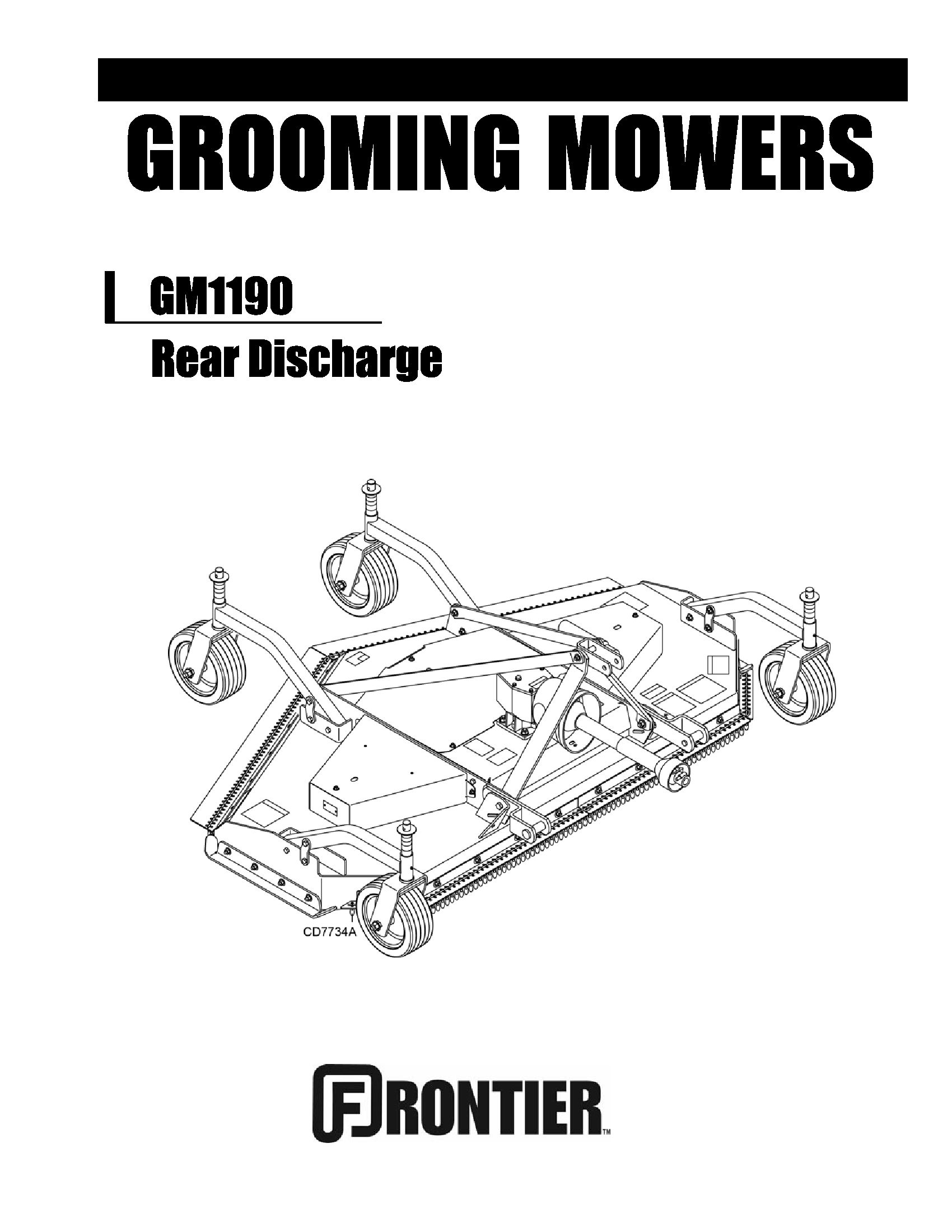 Frontier Grooming Mowers GM1190 Operators Manual