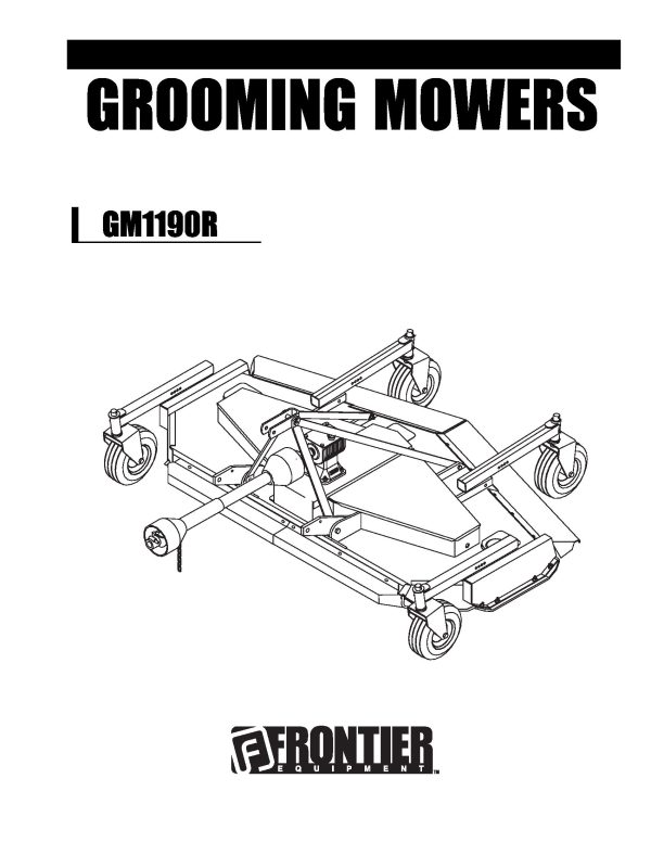 Frontier Grooming Mowers GM1190R Operators Manual