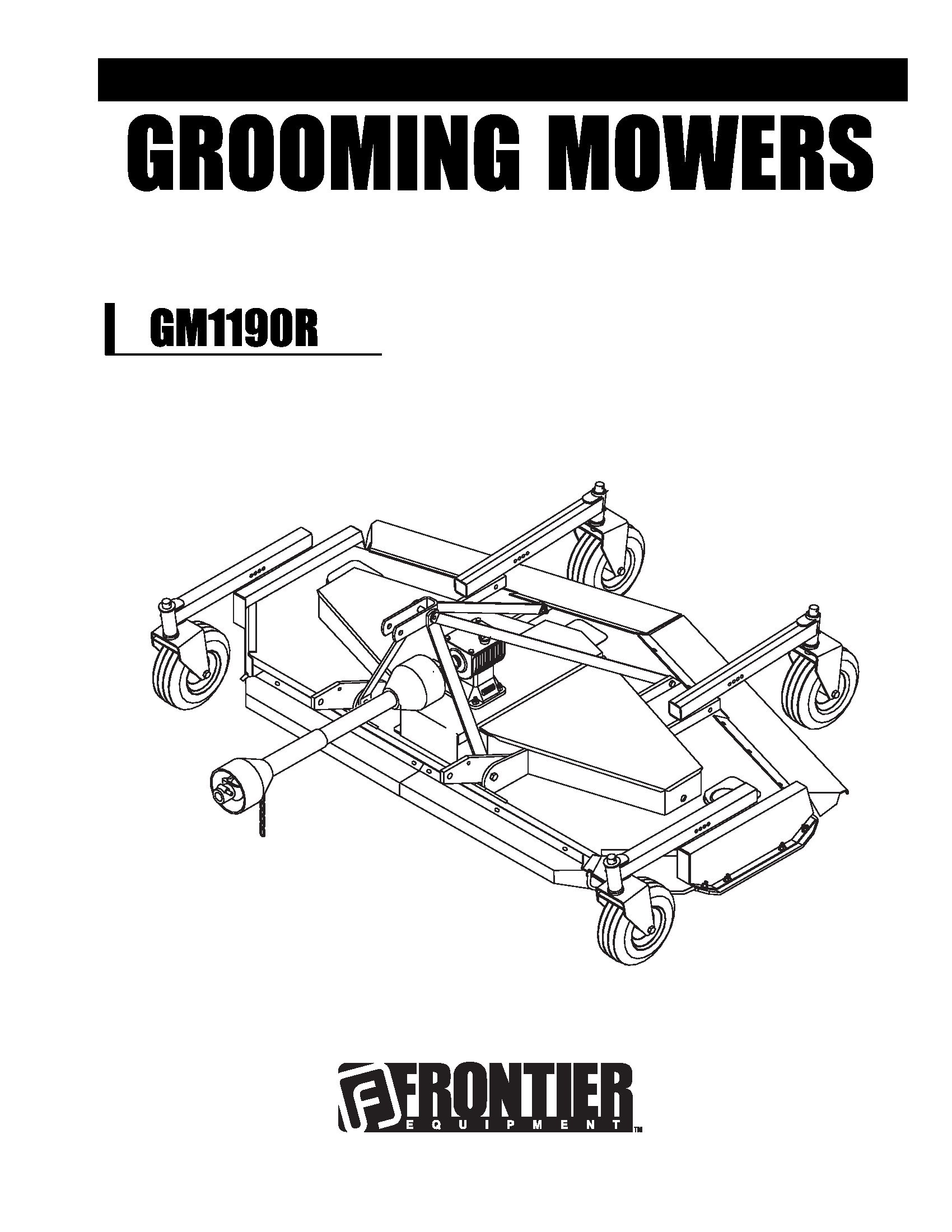 Frontier Grooming Mowers GM1190R Operators Manual
