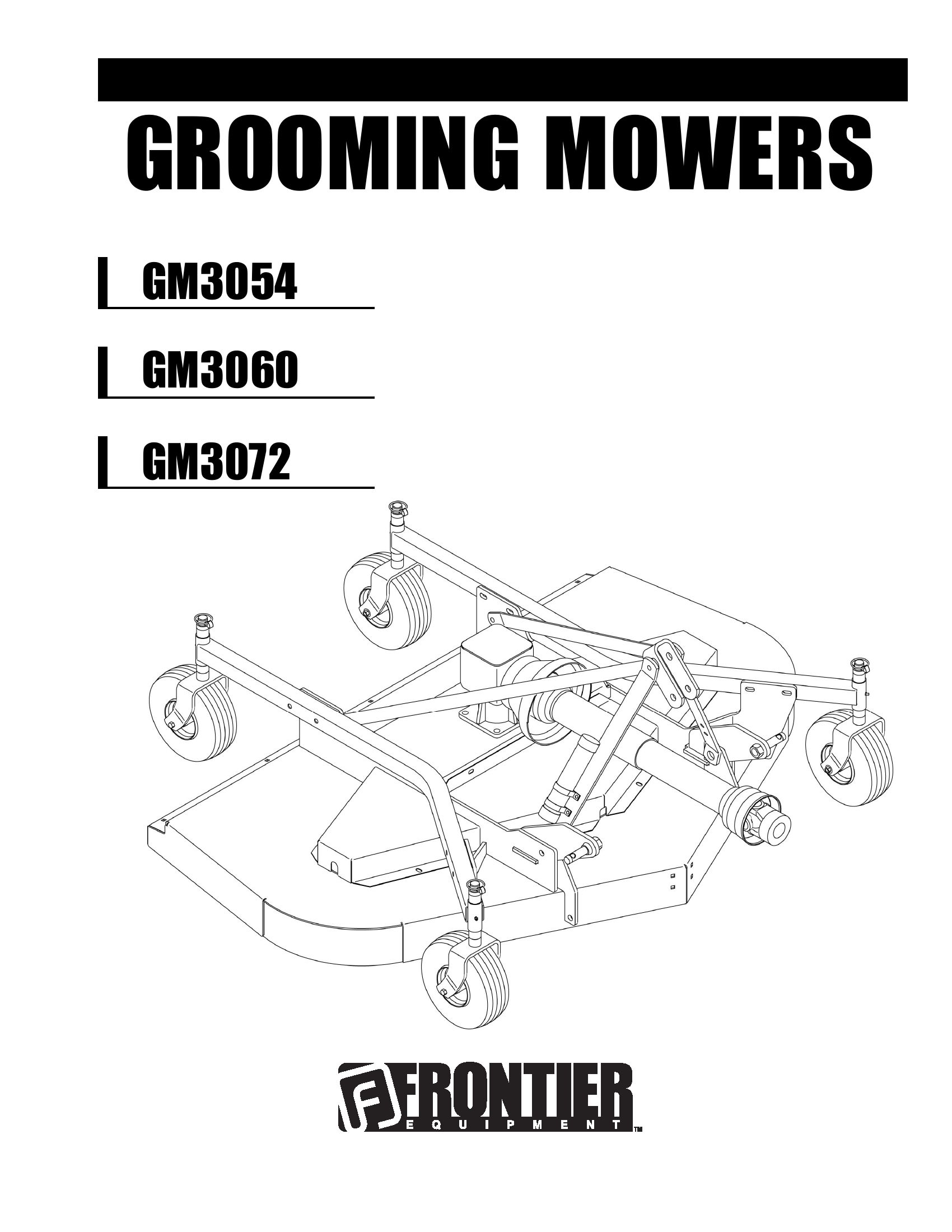 Frontier Grooming Mowers GM3054 GM3072 Operators Manual