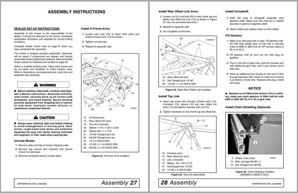 Frontier Grooming Mowers GM3054 GM3072 Operators Manual 1