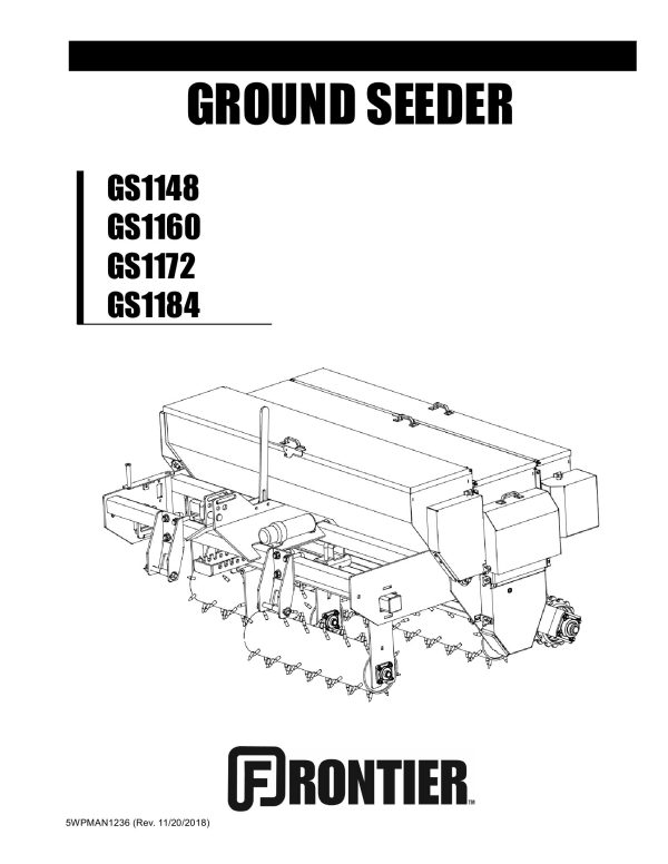 Frontier Ground Seeder GS1148 GS1184 Operators Manual