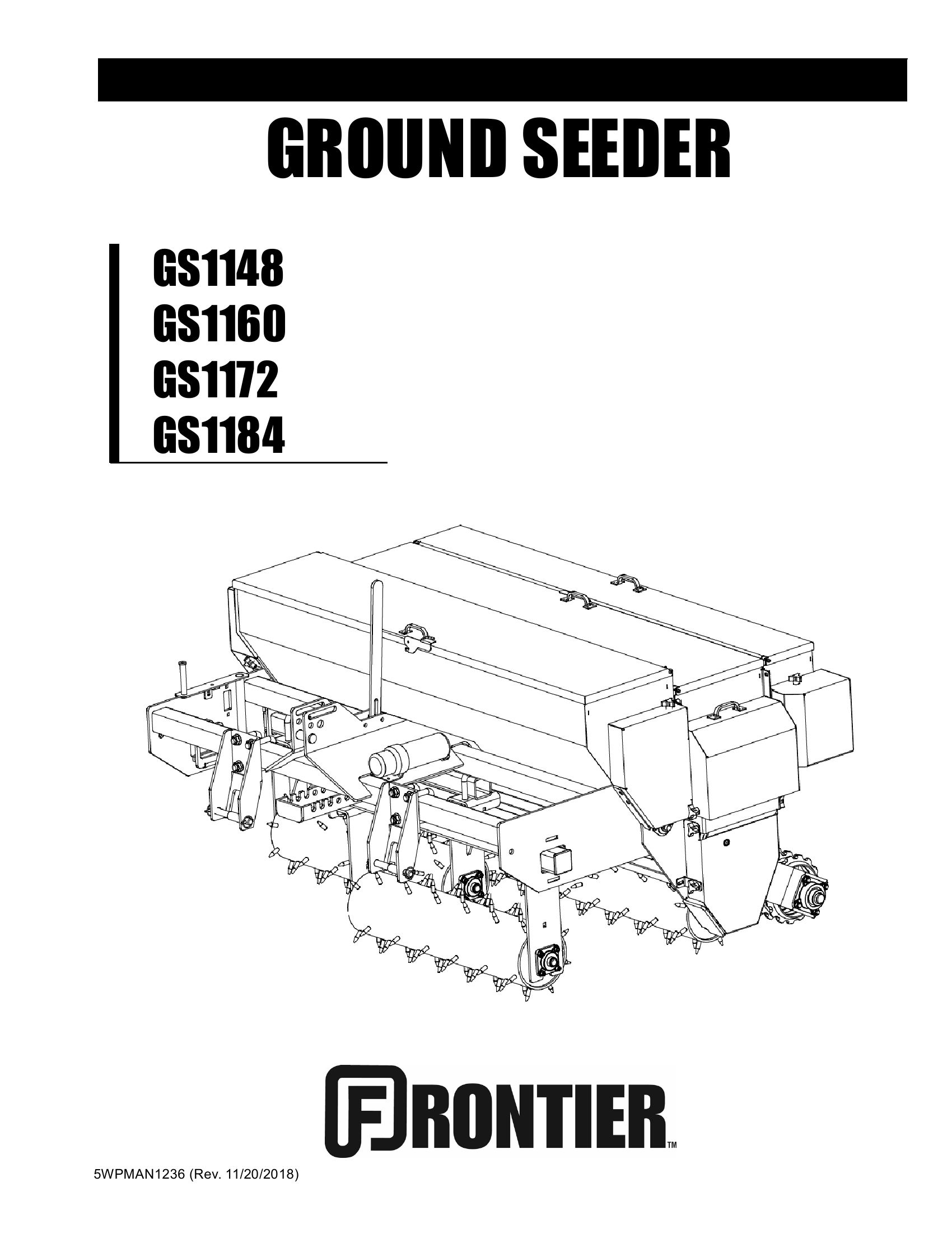 Frontier Ground Seeder GS1148 GS1184 Operators Manual