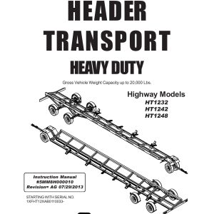 Frontier Header Transport HT1232 HT1248 Operators Manual