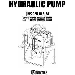 Frontier Hydraulic Pump HP2025 HP2134 Operators Manual 3.2015