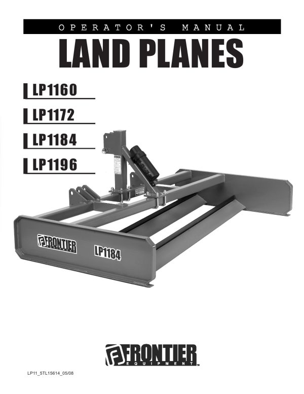 Frontier Land Planes LP1160 LP1196 Operators Manual
