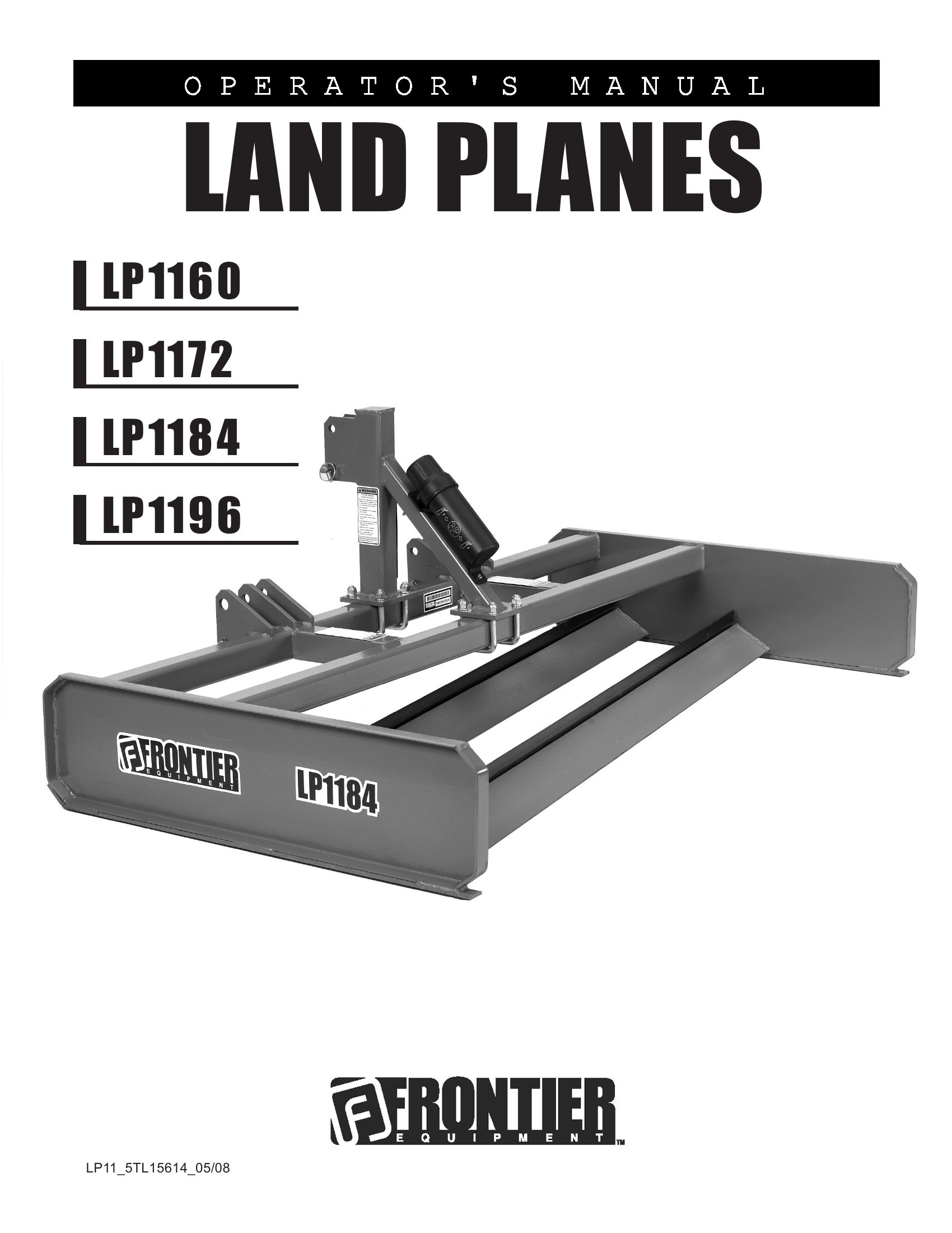 Frontier Land Planes LP1160 LP1196 Operators Manual