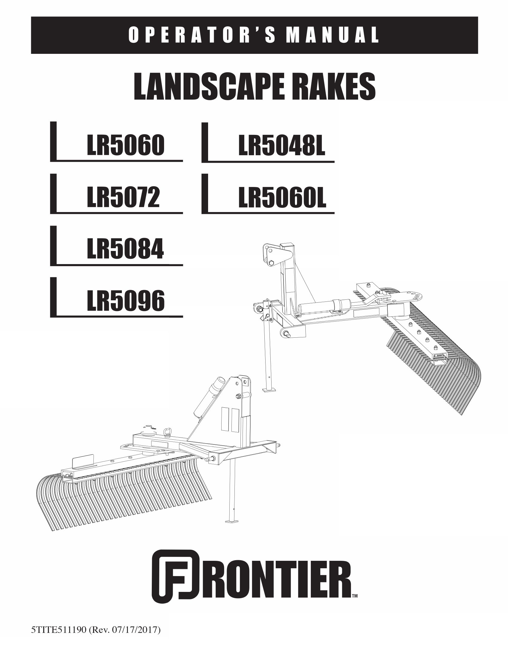Frontier Landscape Rakes LR5060 LR5096 Operators Manual