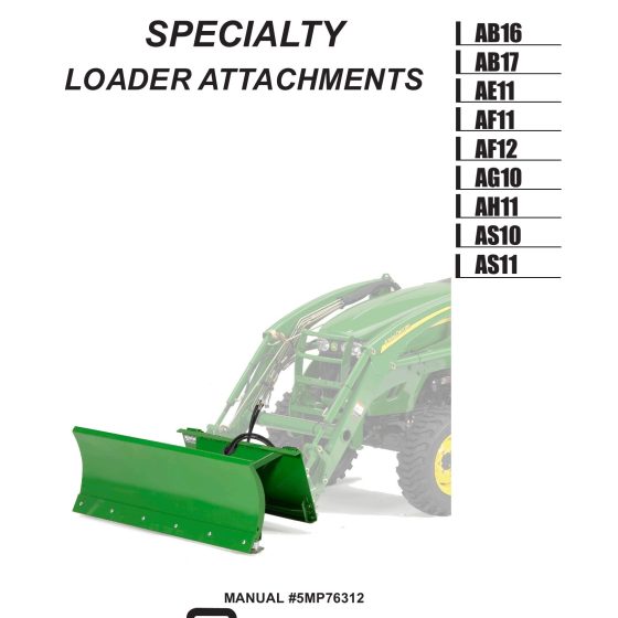 Frontier Loader Attachments AD11 AV20F Operator's Parts Manual