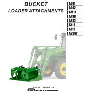 Frontier Loader Attachments AD11 AV20F Operators Parts Manual