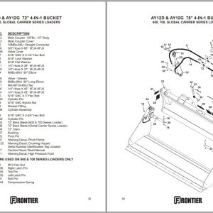 Frontier Loader Attachments Ad11 Av20F Operators Parts Manual 1