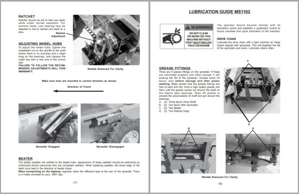 Frontier Manure Spreader MS1102G MS1108G Operators Manual 1